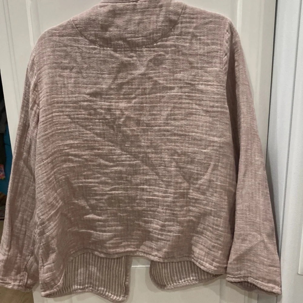 TAHARI muted pink/beige jacket casual size Large - Picture 3 of 5